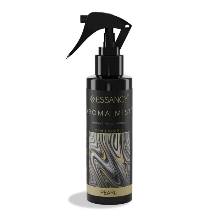 Essancy Aroma Mist bottle with marbled label on a white background