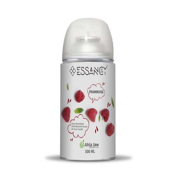 Essancy Framboise air freshener spray on a white background