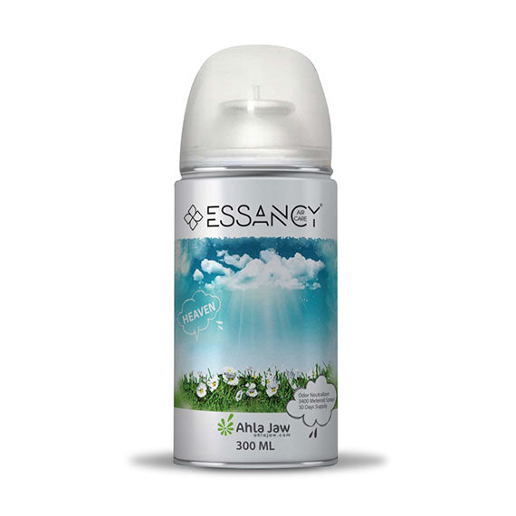 Essancy deodorant spray bottle with a scenic label on a white background