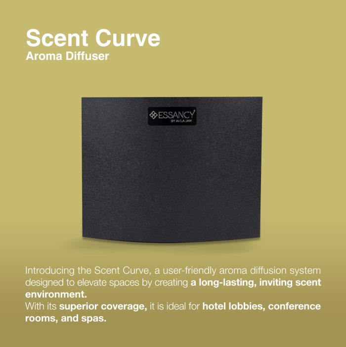  Scent Curve Aroma Diffuser with Essancy logo on a green background
