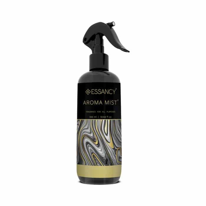 Essancy Aroma Mist bottle with marbled design on a white background