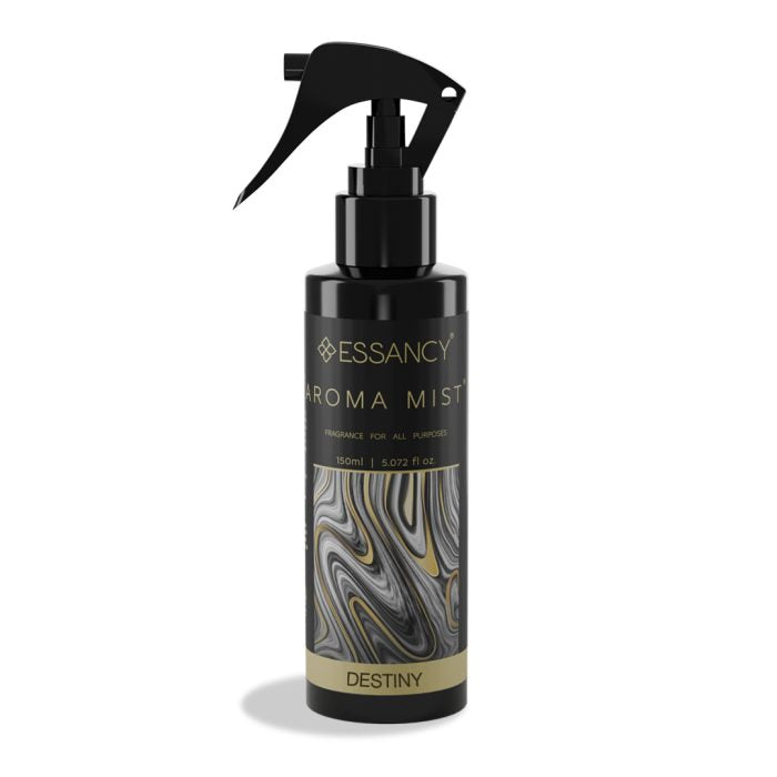 Essancy Aroma Mist bottle with marbled design on a white background