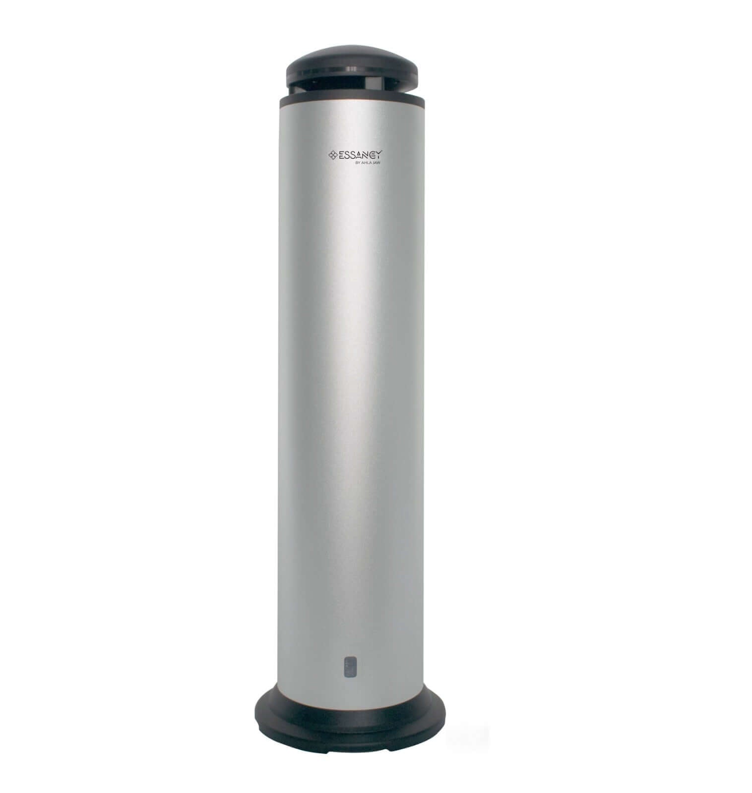 Tall cylindrical water filter with Essentch branding on a white background