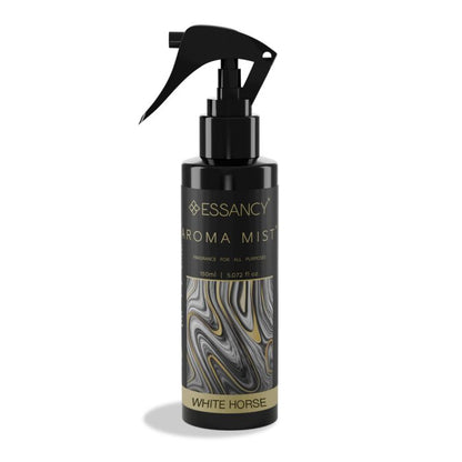 Essancy Aroma Mist bottle with marbled label on a white background