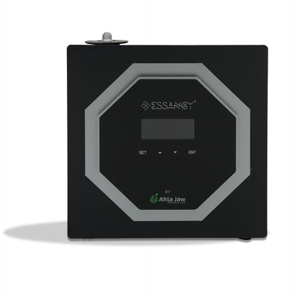Black electronic device with Essangt branding on a white background